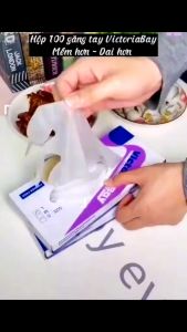 Hộp 100 găng tay Victoria Bay làm bếp chế biến thức ăn siêu dai chất liệu TPE không mùi chống nhăn sạch sẽ