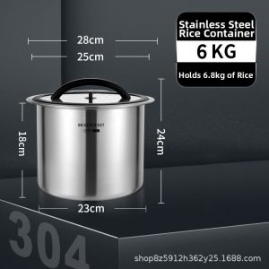 Vacuum Sealed Stainless Steel Rice Storage Bucket Large Capacity with Measuring Cup