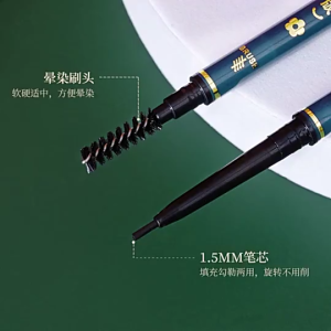 Double Head Ultra Fine Green Retro Eyebrow Pencil with Brush Long Lasting Waterproof Brown Black Eyebrow Pencil