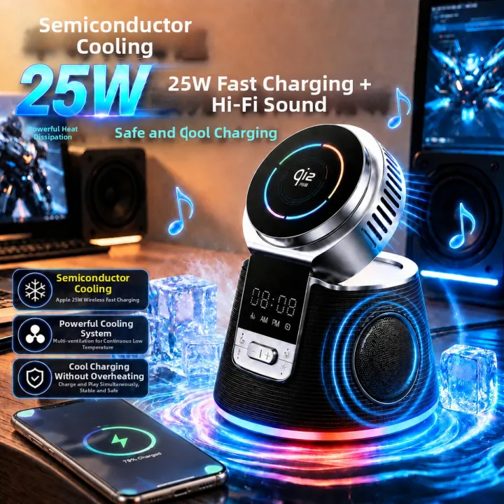 MIAOKU | Semi-Conductive Cooling 25W Triple-in-One Wireless Charger QI2.2 Magnet Suction Stand 25W