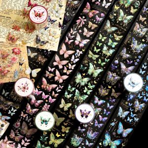 Mieer Butterfly Series Vintage European Style Scrapbooking Decorative Tape 6 Types Paper Crafts Adhesive Tape 5cm Width