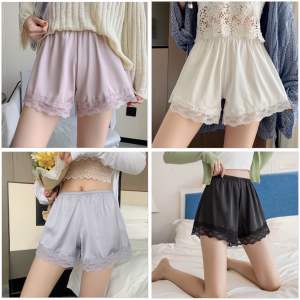 Quần đùi nữ lụa satin phối ren cao cấp quần short nữ mặc ngủ chất mềm mịn freesize từ 40-68kg