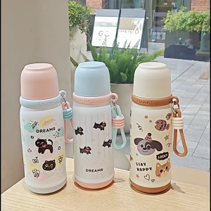 VIVOLILV 500ml Large Capacity Insulated Cup Cartoon Stainless Steel Water Bottle Portable And Durable Multi-functional Cup For Childrens Gift With Insulation And Cooling Properties