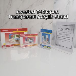 [SG Stock] Transparent Inverted T-Shaped Acrylic Stand | Photo Frame | Menu Display | Sign Board | A4 & A5