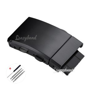 Khóa Đồng Hồ Gấp Đôi Mạ Mờ Đa Năng Bằng Thép Không Gỉ 316L Nguyên Khối Có Thể Mở Rộng Dành Cho Dây Đeo Tay 14mm-22mm