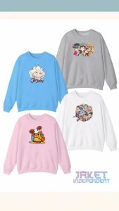 JAKET SWEATER ANIME CHIBI ONE PIECE BISA COD | CREWNECK MANGA JEPANG PREMIUM LUFFY GEAR 5