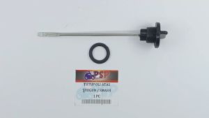 Tutup Oli Mesin Shogun + O Ring (PSP) Oil Level Colokan Stik Oli Atas Hitam Besi Shogun R Smash New