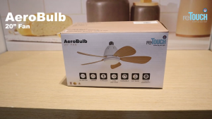 AeroBulb E27 20" Ceiling Fan with 3 Speeds and 2-Year Warranty in White and Wood Finish