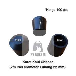(10pcs) Karet Kaki Chitose 7/8 Inchi Diameter Lubang 22mm Karet Kaki Meja Karet Kaki Kursi Karet Kaki Rak Karet Kaki Pipa Karet Kaki Besi Bulat Karet Tutup Karet Alas Karet Pengaman