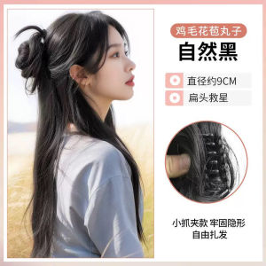 หมวกคล้องผมแบบญี่ปุ่นและเกาหลีสำหรับผู้หญิง สไตล์ธรรมชาติ ทรงครึ่งผม หมวกคล้องผมแบบปลอม เครื่องประดับผมสำหรับงานปาร์ตี้