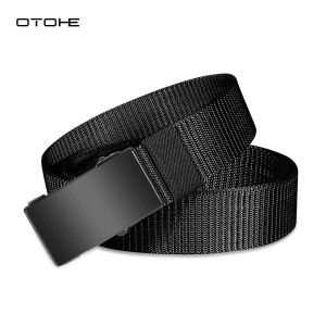 OTOHE Men Belt Outdoor Nylon Belt Automatic Buckle Belt Simple Fashion Belt Men’s Waist Belts Casual Business Belt Jeans Belt Nice Waistband Nylon for Men