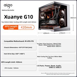 Aigo | Panoramic Side Panel Glass Gaming Mini PC Case