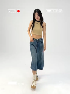 RoshThanz Baggy wide leg pants pants retro denim Plus Size denim pants for women High Waist Fashion Jeans