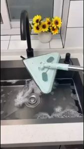 Triangular flat mop retractable glass cleaning tool wall and ceiling dust removal wiper and window cleaning tool三角拖把