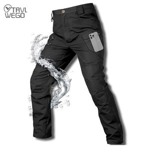 TRVLWEGO Tactical City Cargo Pants Men Outdoor Waterproof Trousers Work Joggers Hiking Camping Climbing Lightweight Elastic 5XL