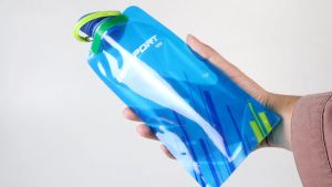 Botol Minum Lipat Camping Hiking Portabel TaffSPORT Foldable Drink Bottle 700 ml - Biru