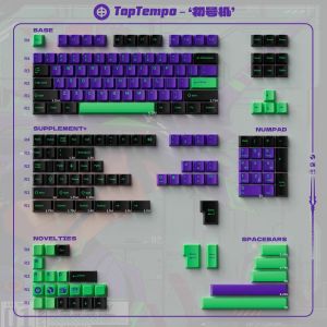 180 Keys Purple Keycaps Cherry Profile Double Shot PBT Keycaps For MX Switch Mechanical Keyboard ISO Enter 7U Keys