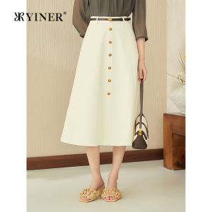 Elastic A-Line Knee-Length Skirt