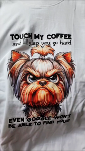 เสื้อยืดคอกลมผ้าฝ้ายพิมพ์ลายหมาหน้าตลก สีขาว พร้อมส่ง