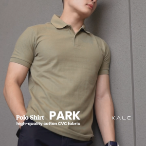 Kale Park Polo Shirt Cotton Viscose Slim Fit | Misty Grey