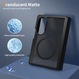 Magnetic for Samsung Galaxy Z Fold 8 Case [Full Hinge Protection] Compatible with MagSafe Slim Translucent Matte Hard Shockproof Case for Samsung Z fold 8 Case