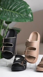 MICHAELA Chic Flat Sandals Soft Comfy Waterproof Slip-On Chunky Slide for Beach Casual SH6522197 CL