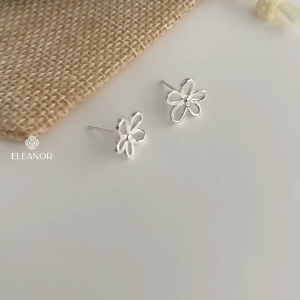 Bông tai nữ chuôi bạc 925 Eleanor Accessories hình bông hoa phụ kiện trang sức khuyên tai 10021
