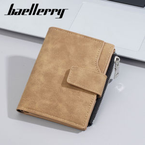 MLZH | Mens Short Wallet Card Holder Document Organizer Zipper Coin Pocket