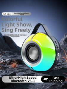 Portable Wireless Bluetooth Speaker Mini Outdoor Sports Mobile Phone Home Use Big Volume Subwoofer Cannon 1307D LED Light