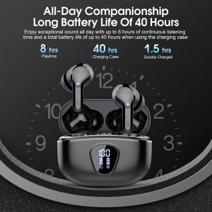 Wireless Earbuds with LED Display HiFi Stereo Headphones BT5.4  48H Play Time ENC Noise Cancelling Ear Buds IP7 Earphones
