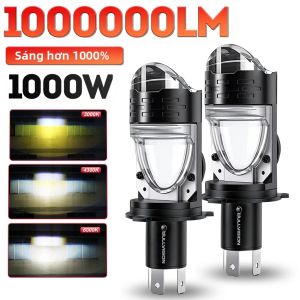 Bóng Đèn Pha LED Bullvision H4 Canbus 3000K 4300K 6000K Hi/Lo Mini Projector Dành Cho Xe Máy Lắp Chung 12V