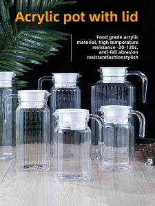 Acrylic Cold Water Pot with Lid Heat Resistant Bar TKV Anti Drop Pouring Liquor Decanter Wine Awaken Device for Western Alcohol