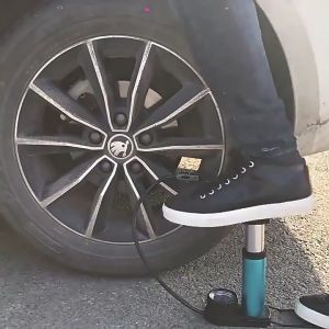 ที่สูบลมจักยาน - ปั๊มมอเตอร์ไซค์ แบบพกพา 140PSI บารอมิเตอร์ - อุปกรณ์ที่แม่นยำ