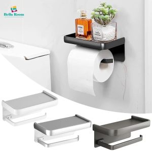 ที่ใส่กระดาษชำระสองชั้นราวแขวนกระดาษม้วนติดผนังในครัวเรือนชั้นวางของพลาสติกห้องน้ำแบบไม่พันกัน