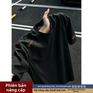 LIUBU | Áo Thun Dày Tay Ngắn Hình Phối Đính Thêu cho Nam