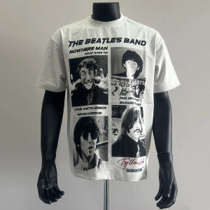 Áo Thun Nam Mùa Hè in Họa Tiết Ban Nhạc Rock Cổ Điển Dáng Rộng Thoải Mái Thoáng Khí Thường Ngày Dài Tay Ngắn Cổ Tròn