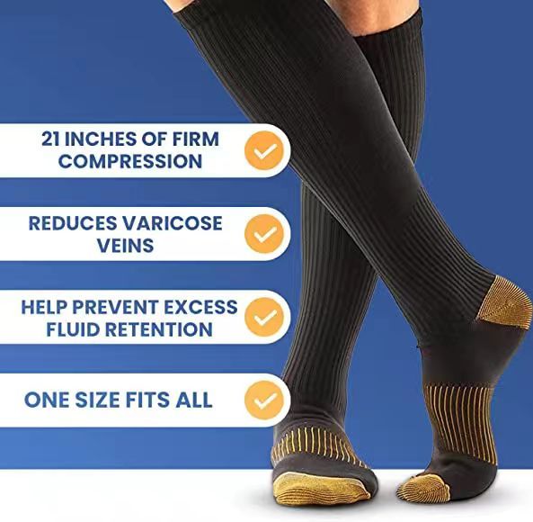 Men's Compression Socks KneeHigh Length to Support Blood Circulation
