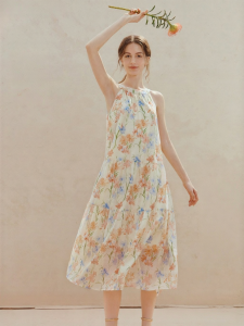 INMAN | Floral Off-Shoulder Sleeveless Loose Long Dress