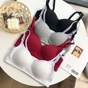 CCY FASHION Bra Sport Wanita Tanpa Kawat Motif Garis Lurus Push Up Style Senam Zumba Yoga