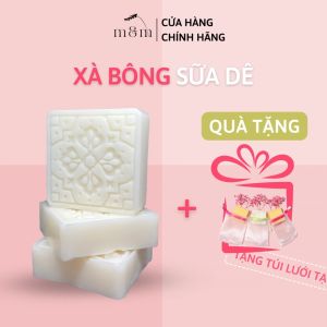 Xà Bông Sữa Dê Hữu Cơ M&M Handmade Tắm Trắng Da Sáng Da Giảm Thâm Xà Phòng Giảm Mụn Lưng Thoáng Lỗ Chân Lông