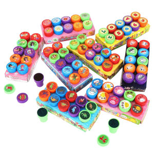 10PCS Cartoon Stamps Box Packaged Cute Patterns DIY Painting Decorations Stamps Various Styles Prize Gift Scrapbooking Props ZYF
