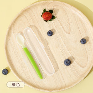 Rubeex Silicone Baby Spoon Feeding Utensils for Newborn Infants Specialized Infant Spoon Non-Slip Easy to Clean Durable