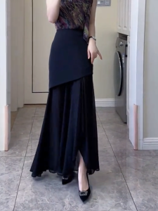 MANMI | Chân Váy Đen Dạng MESH Phối Đa Năng Elegance