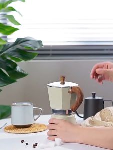 French press Mocha Coffee Pot Brewing Apparatus coffee press kettle150ML / 300ML Handmade Coffee Pot with Wooden Handle Traditional Coffee Maker