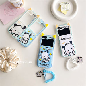 เคสโทรศัพท์ Samsung ZFlip7/6 ปกป้องจอพับได้ ลายสุนัข Pachat น่ารัก ลายการ์ตูน ป้องกันการตกหล่น ยางยืด สำหรับผู้ชายและผู้หญิง