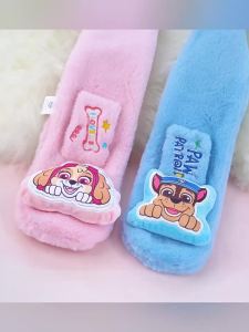 Paw Patrol | Hot Sale Genuine Paw Patrol Thicken Cross Collar Scarf Kids Girls Glove Warm Winter Muffler Fur Plush Cute Shawl Scarfs Gift