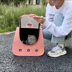Pet Carrier Bag Cat&Dog Backpack Travel Bag Portable Pet Outdoor Travel Backpack Large Space Net Carry Bag