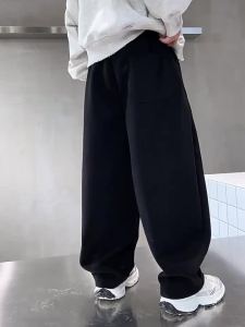 New Pants for Kids Boys 5-16years old Loose Pants Casual Pants Fashion Straight Leg Pants Wide Leg Trouser Sweatpants Thick High Waist Baggy Pants Teens Boys Sports Pants OOTD 130-160CM