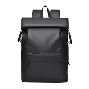 2025 New Gold Cedar Mens Casual Business Large Capacity Roll Mouth Color Block Simple Fashion Student Backpack