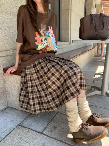 Plaid High Waist Slimming Vintage A-Line Skirt